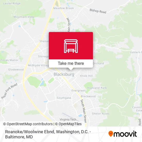 Roanoke/Woolwine Ebnd map