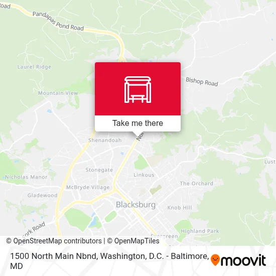 1500 North Main Nbnd map