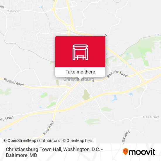 Christiansburg Town Hall map