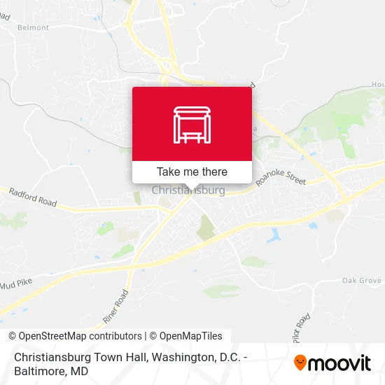Christiansburg Town Hall map