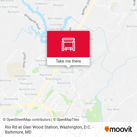 Rio Rd at Glen Wood Station map