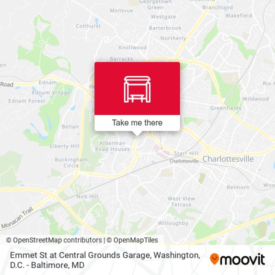 Emmet St at Central Grounds Garage map