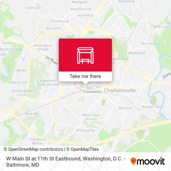 W Main St at 11th St Eastbound map