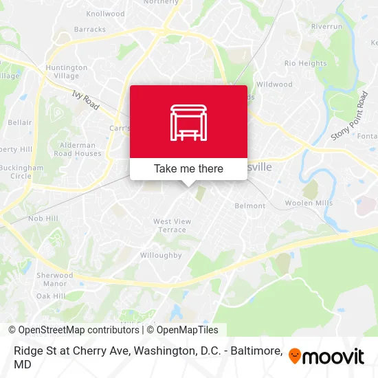 Ridge St at Cherry Ave map