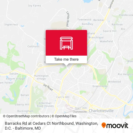 Barracks Rd at Cedars Ct Northbound map