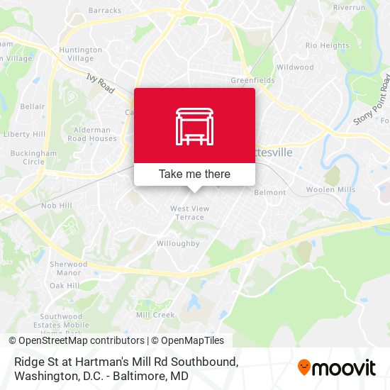 Ridge St at Hartman's Mill Rd Southbound map