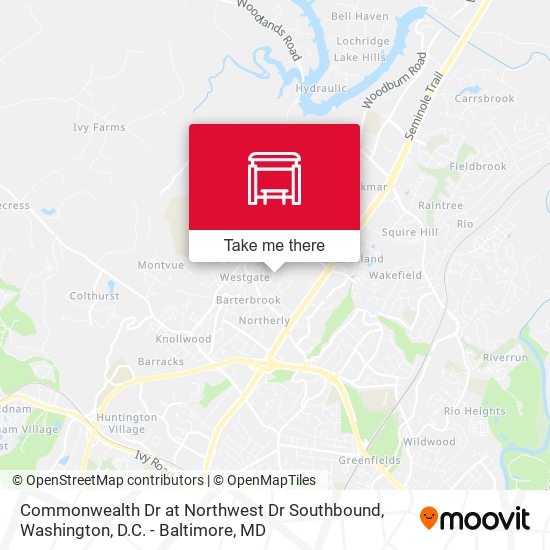 Commonwealth Dr at Northwest Dr Southbound map