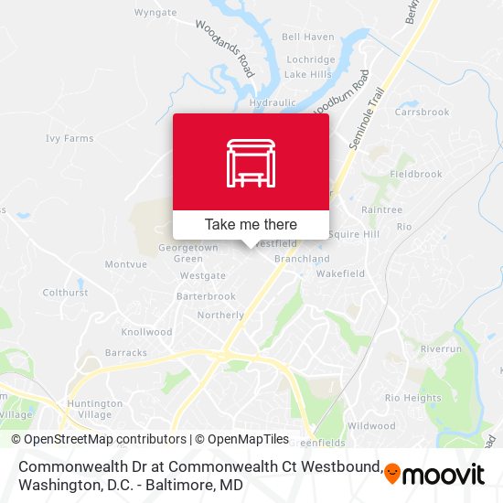Commonwealth Dr at Commonwealth Ct Westbound map
