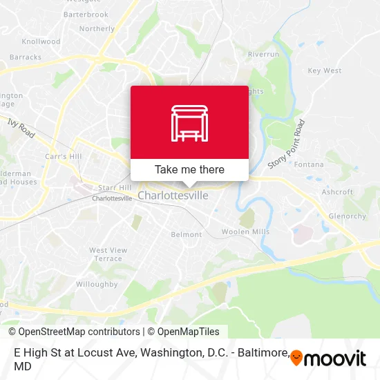 E High St at Locust Ave map