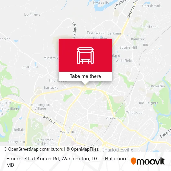 Emmet St at Angus Rd map