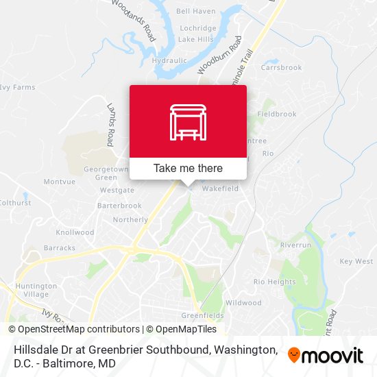 Hillsdale Dr at Greenbrier Southbound map