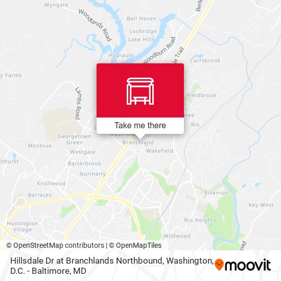 Hillsdale Dr at Branchlands Northbound map