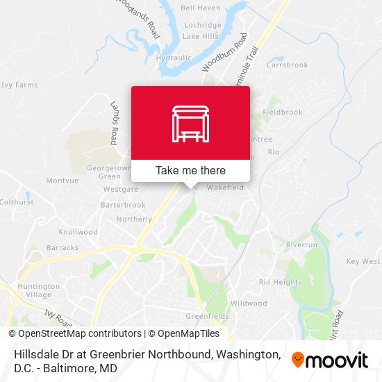 Hillsdale Dr at Greenbrier Northbound map