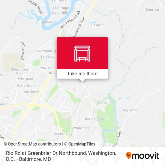 Rio Rd at Greenbrier Dr Northbound map