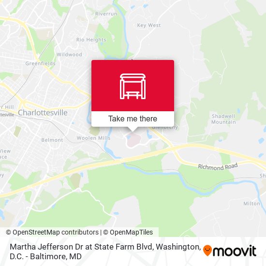 Martha Jefferson Dr at State Farm Blvd map