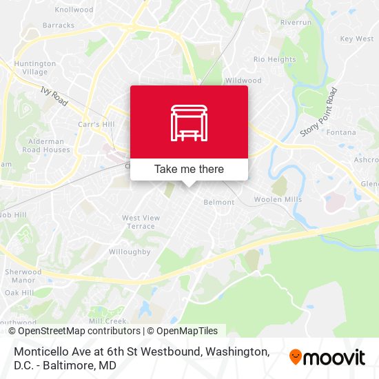 Monticello Ave at 6th St Westbound map