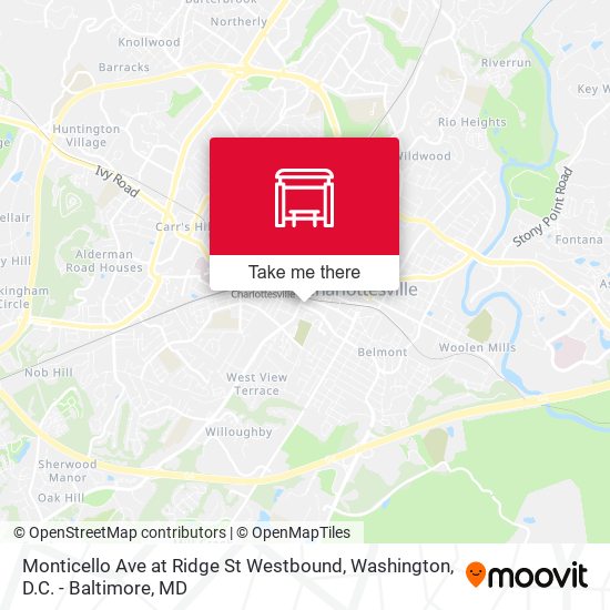 Monticello Ave at Ridge St Westbound map