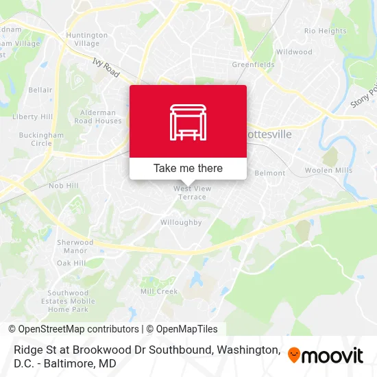 Ridge St at Brookwood Dr Southbound map
