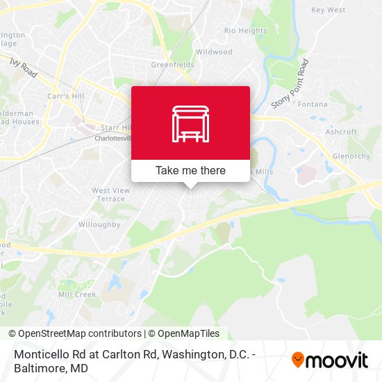 Monticello Rd at Carlton Rd map