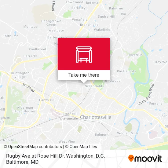 Rugby Ave at Rose Hill Dr map