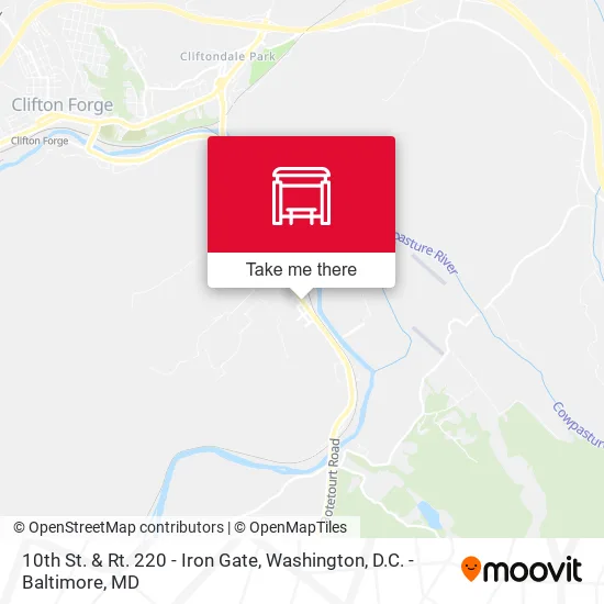 10th St. & Rt. 220 - Iron Gate map