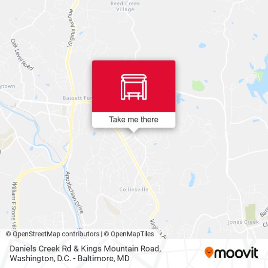 Mapa de Daniels Creek Rd & Kings Mountain Road