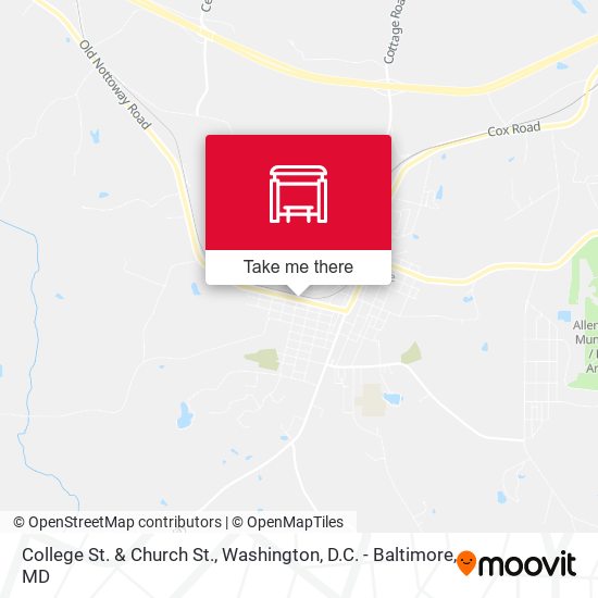 College St. & Church St. map