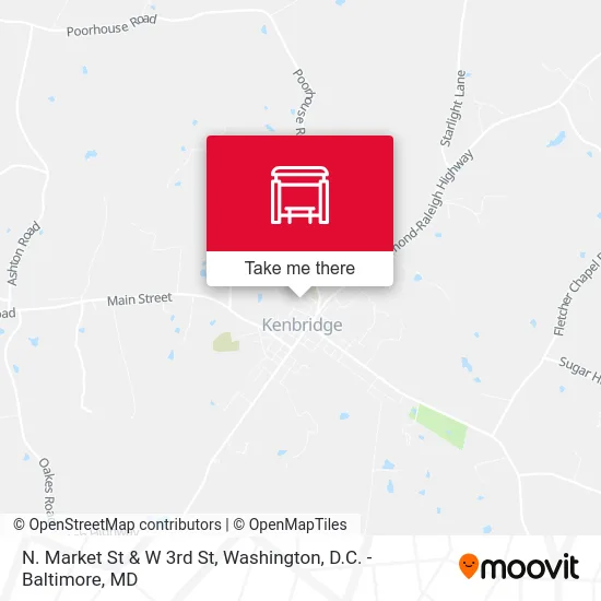 N. Market St & W 3rd St map