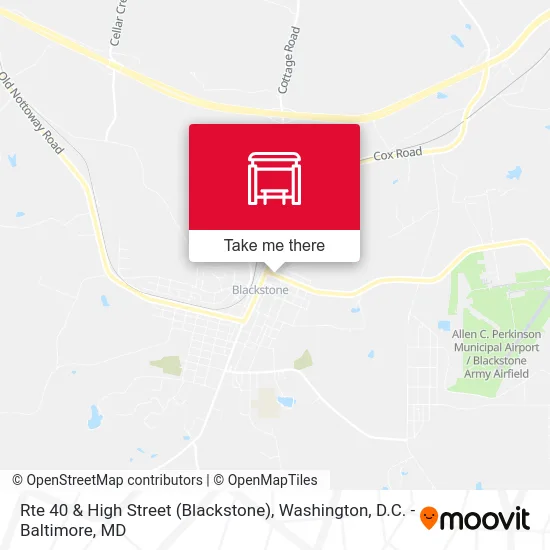Rte 40 & High Street (Blackstone) map