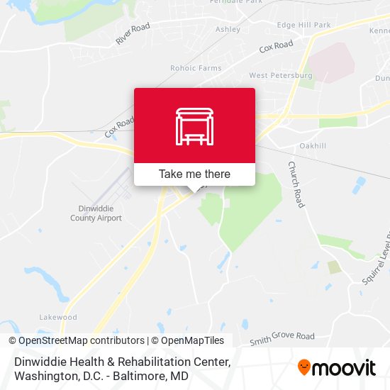 Mapa de Dinwiddie Health & Rehabilitation Center