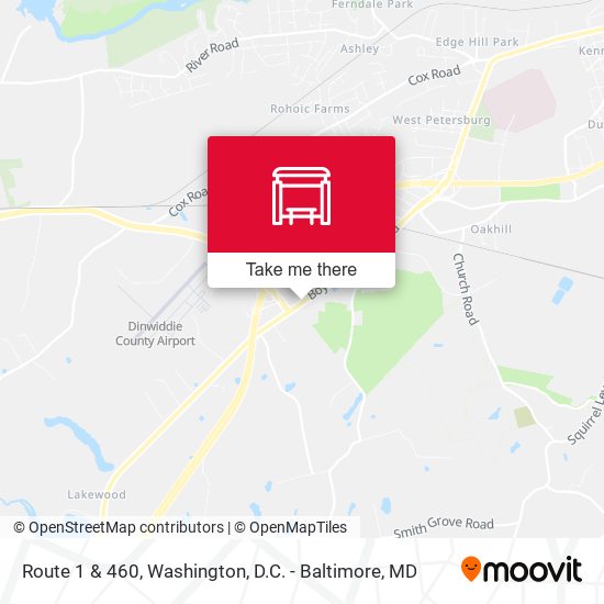 Route 1 & 460 map