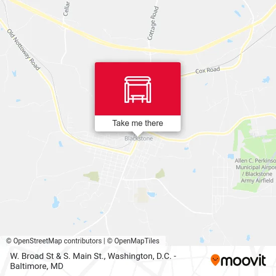 W. Broad St & S. Main St. map