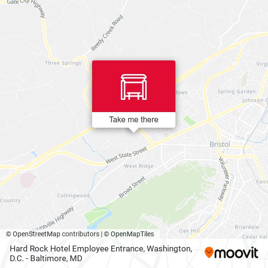 Mapa de Hard Rock Hotel Employee Entrance
