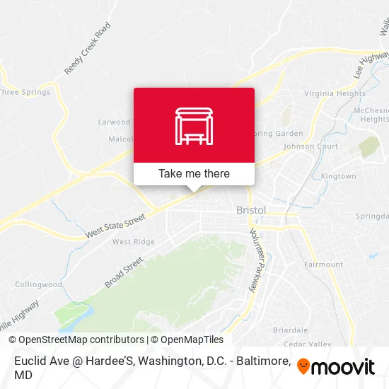 Euclid Ave @ Hardee’S map