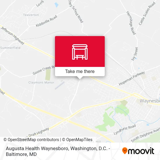 Augusta Health Waynesboro map