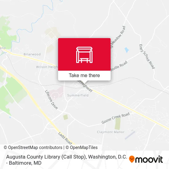Augusta County Library (Call Stop) map