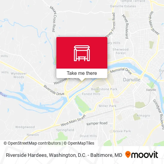 Riverside Hardees map