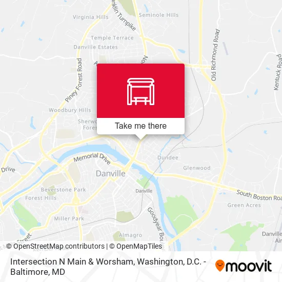 Intersection N Main & Worsham map
