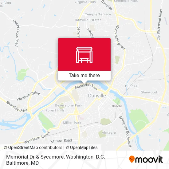 Memorial Dr & Sycamore map