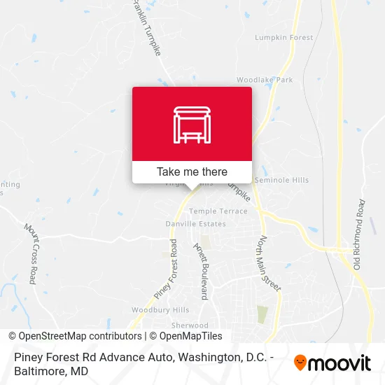 Piney Forest Rd Advance Auto map