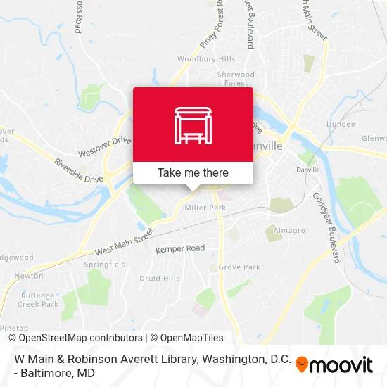 W Main & Robinson Averett Library map