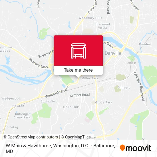 W Main & Hawthorne map