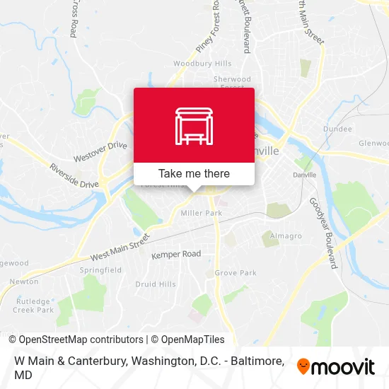 W Main & Canterbury map