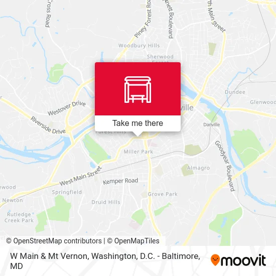 W Main & Mt Vernon map