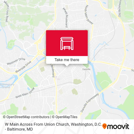 W Main Across From Union Church map