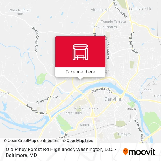 Old Piney Forest Rd Highlander map