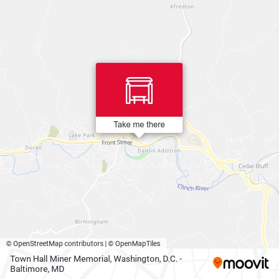Town Hall Miner Memorial map