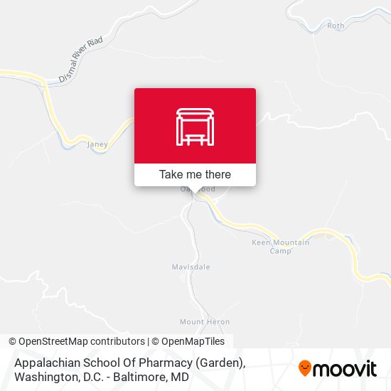 Mapa de Appalachian School Of Pharmacy (Garden)