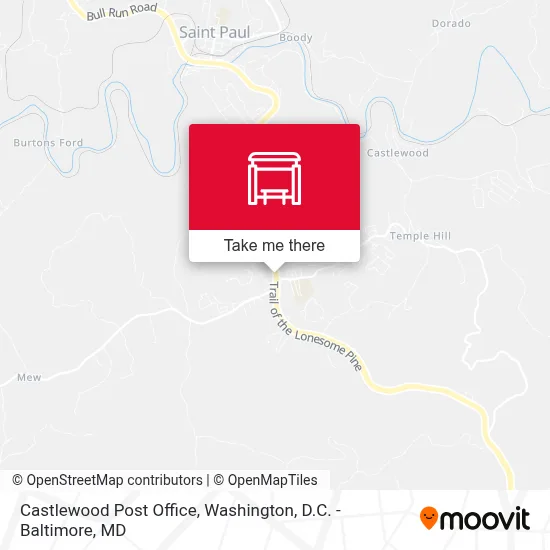 Castlewood Post Office map