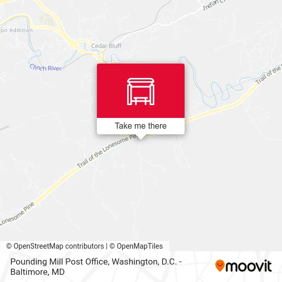 Pounding Mill Post Office map